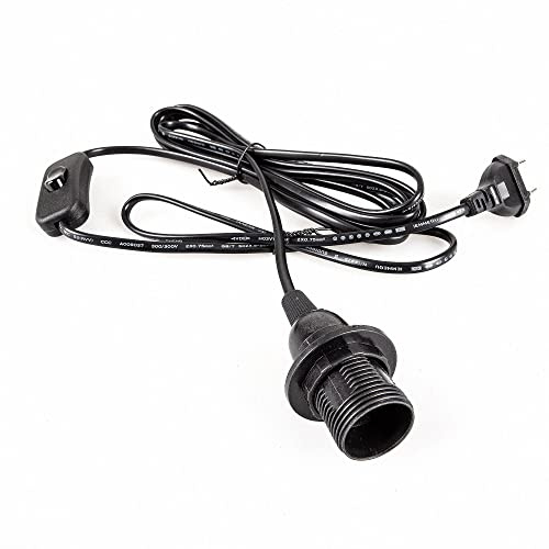 Mextronic E14 Lampenfassung mit Schalter Netzkabel 3,5m 350SW schwarz
