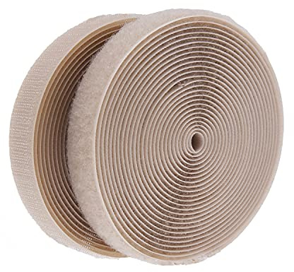 IHKFILAN Klettband 20 mm breit zum Nähen klettband beidseitig (Haken、Schlaufe) Nylon Gewebe-Klebeband mit Non-Kleber für DIY 4.57 M Rolle Khaki