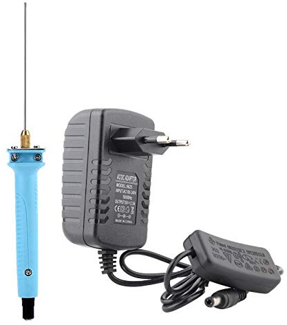 Kuuleyn Taglierina Schiuma, Strumento per Il Taglio della Schiuma, AC110-240V 10CM Strumento Penna per taglierina a Filo Caldo Elettrico ad ago con Alimentatore per modellismo Artistico(Spina UE)