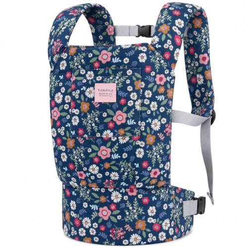 Bebamour Portabebés para niños, bolsa de almacenamiento de accesorios de muñeca de bebé, mochila de juguetes de peluche, portabebés, flor azul