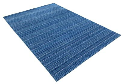Gabbeh Teppich Blau 100% Wolle Orientteppich Handgefertigt Loom 168X238 cm HL172