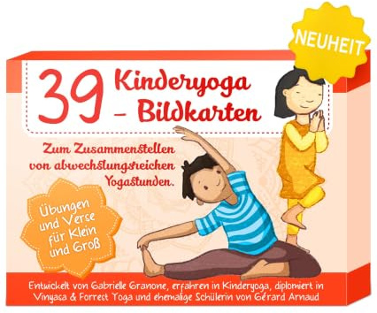 YOGA Bildkarten für Kinder 39 Yogakarten mit Bildern und Reimen | Kinder Yoga Übungen anschaulich erklärt. MEERBACH & ROSE Qualität aus Deutschland