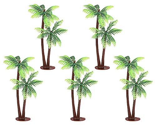 Milisten 5 Stücke Miniatur Palmen Kunststoff Modell Baum Kokos Landschaft Modell Bäume Für Modelleisenbahn Architektur Diorama DIY Handwerk Landschaft Landschaft Aquarium