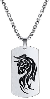 PAMTIER Collier 12 Signes du Zodiaque Chinois pour Femmes et Hommes Argent Chaîne de Bijoux avec Pendentif de Signe du Zodiaque