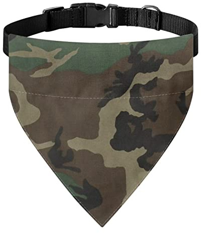 KEIAHUAN Hundehalstuch, klassisches Dreieck-Lätzchen mit Schnalle, Halstuch mit Halsband für Katze, modisches Accessoire, Größe M, Grün