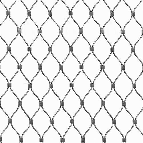 Edelstahl Katzennetz für Balkon Drahtverstärkt, Edelstahl Gitter für Maschendrahtzaun, Gartenzaun, Maschendraht, Garden Fence, Weidezaun, Geflügelnetz, Katzennetz Balkon, Masche 5cm ( Größe : H 2M x L