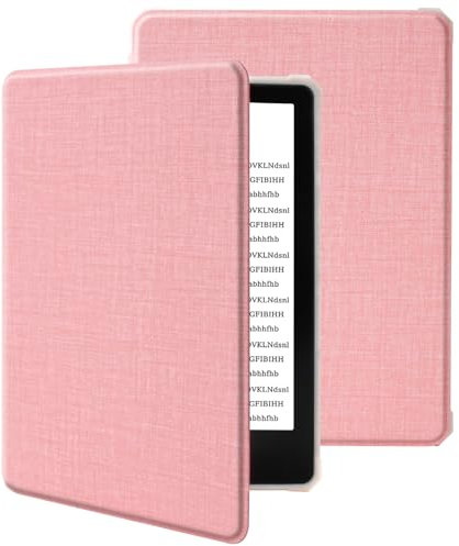KBCASE Hülle für 7 Kindle Paperwhite (12. Generation 2024) und Kindle Colorsoft Signature Edition 2024, Leichte Hülle mit Auto Wake/Sleep für Kindle Paperwhite 2024, Rose