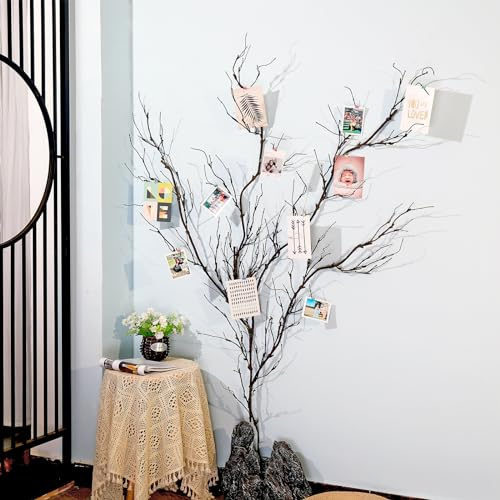 4pcs 63inch Realistic Artificial Bendable Black Spooky Tree Branches Crafts Fake Curly Wood Limbs Wall Hanging Grape Vines Twig Garland for Creepy Halloween Room Home Garden Party Arch Decoration
