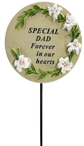 Angraves Special Dad Lily Flower Memorial Tribute Stick Graveside Grave Plaque Stake