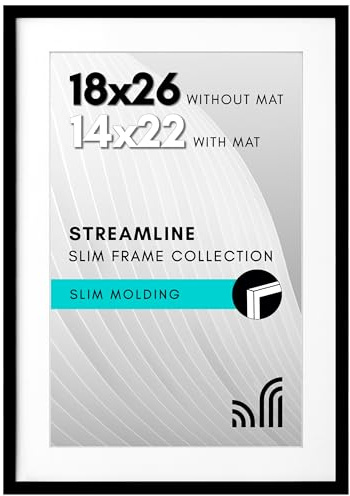Americanflat 18x26 Black Modern Poster Frame with Polished Plexiglass