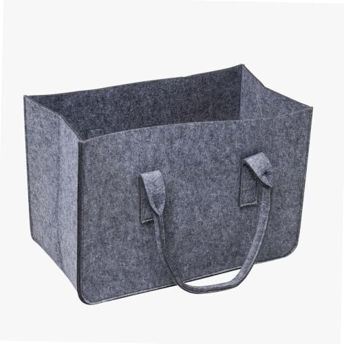 Sacco per legna in feltro grigio WERKA PRO 50x27x34cm