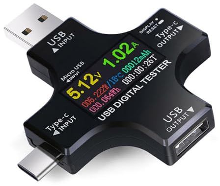 SagaSave USB Tester, Bluetooth LCD Display Spannung Multimeter, Power Meter, QC3.0/2.0/BC1.2 Ladegerät Detektor