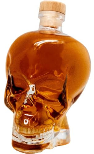 VB VIN BOUQUET FIA 1457 Décanteur tête de mort de 1 litre, design unique et élégant, parfait pour whisky, vin et spiritueux