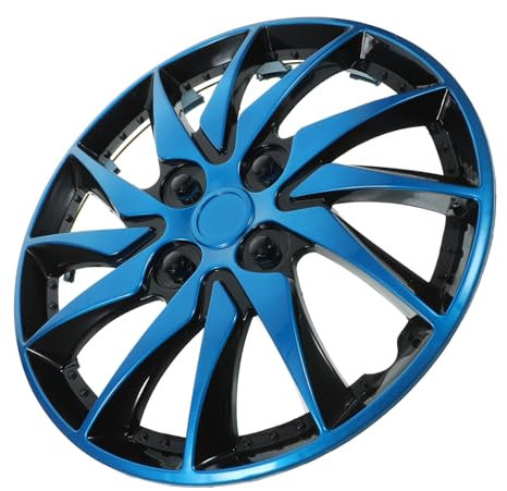 MUCKLILY Auto Radkappe 15,55 Zoll Aus Pp Blau Schwarz Für Stahlfelgen Radnabenabdeckung Kfz Zubehör