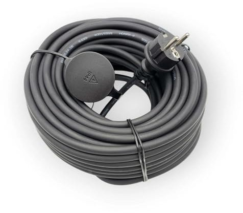 EKABEL24 Verlängerungskabel für Außenbereich | Gummikabel, Schuko-Stecker und Kupplung | 3x1,5 mm² Ader | Robust & wetterfest | Schwarz 15m