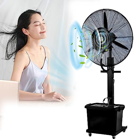 HMASNSEIY Ventilador nebulizador portátil Negro de Gran tamaño, de pie, con circulación de Aire de Alta Velocidad de 320 W/380 W, para Uso Industrial Pesado (tamaño: 380 W/30 Pulgadas)