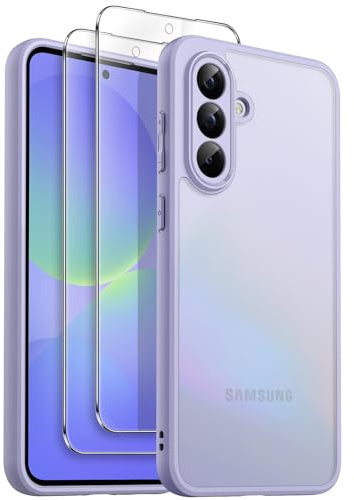 JETech 3 in 1 Matte Case for Samsung Galaxy A36, Lavender | 2 Tempered Glass Screen Protectors, Camera Lens Protection, Translucent Frosted Phone Cover