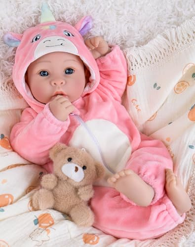 Aori 17 Inch Baby Dolls Realistic Doll with Ultra Real Life Soft Body & Pink Outfits for Girls 3+ | Pretend Play, Dress Up, Nursery Decor