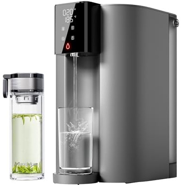 Waterdrop C1H Countertop Reverse Osmosis System, NSF/ANSI 58 & 372 Certified, 6 Stage Instant Hot RO Water Filter, No Installation Required, 3:1 Pure to Drain, Glass Bottle Included