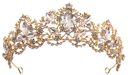HONITANO Couronne de Mariage pour Femme Tiare Strass Décoration de Tête pour Fiançailles et Anniversaires