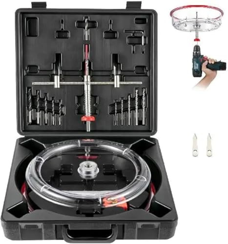 40-200mm / 40-300mm Kit De Coupe De Scie Cloche Réglable avec Trou De Bouclier Mèche De Foret Outils De Bricolage pour Placage D’Ardoise, 40-200mm