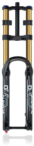 Horquilla De Aire Suspensión DH MTB 27.5/29 Downhill Bicicleta De Montaña Horquilla Delantera Doble Hombro Eje Pasante BOOST 15x110mm Recorrido 180mm Rebote Ajustable Recta/cónica(Black Straight,27.5'