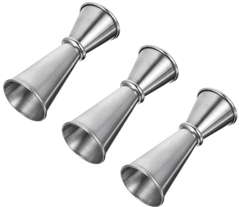 BAZEITFLOW 3 pièces Doseur Cocktail Inox Double Jigger Mesureur Bar Réutilisable Résistant Corrosion Design Sécurisé et Polyvalent pour Bars et Restaurants