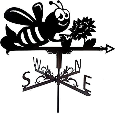 Girouette de en métal girouette décorative girouette extérieure en Fer girouette avec Ornement d'abeille indicateur de Direction du Vent pour girouette de