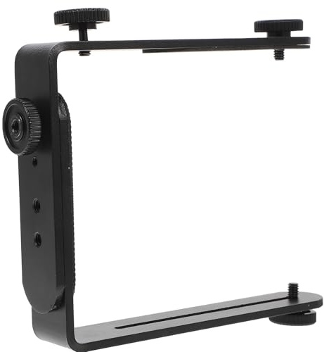 BAZEITFLOW Metal L Bracket for Camera Flash and Speedlight, 1/4 Inch Screw L-Shape Flash Light Holder Bracket Compatible with DSLR and Camcorder, Off-Camera Photography Accessory