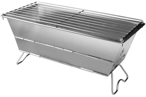 Barbecue à charbon de bois pliable en acier inoxydable pour la construction en extérieur