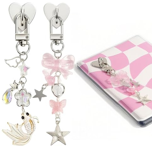 XFSRG 2 Pièces Pendentifs pour Téléphone Bijoux de Liseuse Electronique Portable Breloques Y2K Mignonnes Téléphone Portable Tablette Charms Porte-Clés Sac à dos