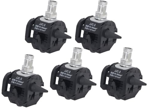 Dioche 55a Insulation Piercing 5 Pcs Insulation Piercing Connector 1KV - No Peeling Clamp for High and Low Voltage Cable Splitter - Versatile Power Connection Solution (JJC-3)