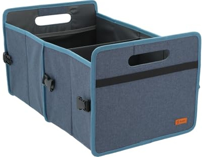 BERGER Faltbox Milo Maxi double | klappbare Aufbewahrungsbox | Organizer für Auto Haushalt Camping | faltbare Transportbox (blau)