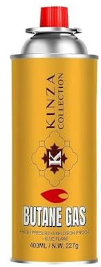 KINZA COLLECTION Butane Gas Canisters – 227g High Performance Picnic Hiking Camping Gas for Portable Stoves for BBQ, Heater & Chef Torch – Reliable Outdoor Cooking Fuel