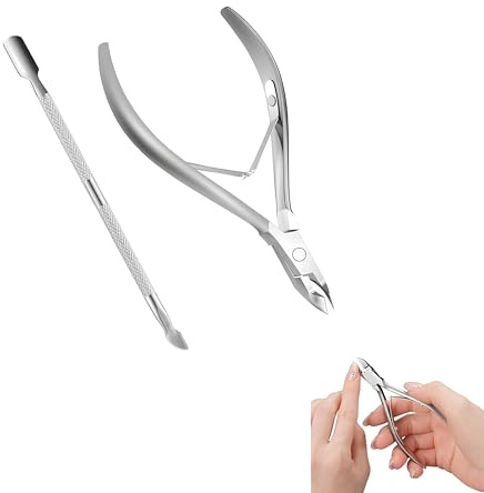 ZXfad 2pcs Kit per la cura delle Cuticole in, Taglia Cuticole Professionali, Rimuove la pelle morta e le Cuticole, Adatto per Pedicure e Manicure.