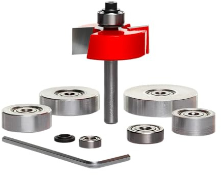 Freud Set di punte per conigli con cuscinetti, ideale per falegnameria, mobili e armadietti, carpenteria - gambo da 1/4, 16.000 giri/min max - 32-504