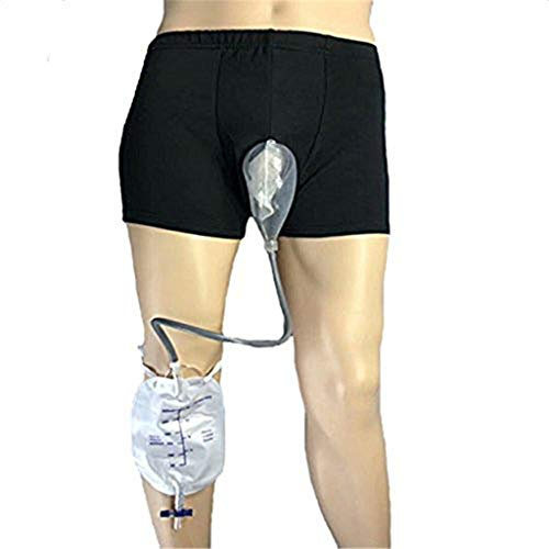 WGE Colector de orina portátil de 500 ml de Calzoncillos de Hombre con colección de orina a Prueba de derrames para incontinencia de orina,S