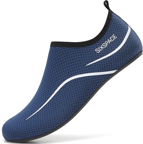 Sixspace Unisex Badeschuhe Wasserschuhe mit Rutschfester Sohle, Gr.34-47 | Schnelltrocknende Schwimmschuhe Strandschuhe Aquaschuhe für Damen und Herren, Ideal für Strand, Pool, Fluss,Surfen und Yoga