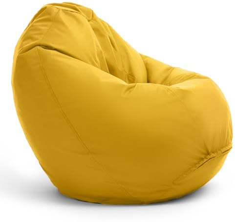 Bruni Pouf Classico S en Jaune – Pouf Enfant avec Remplissage, Beanbag Poire Portable pour Chambre Enfant, Beanbag Intérieur et Extérieur