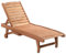 Outsunny Lettino Prendisole in Legno di Abete con Schienale Regolabile a 3 Posizioni, Lettino Sdraio da Giardino con Ruote e Vassoio Estraibile, 182x60x35cm