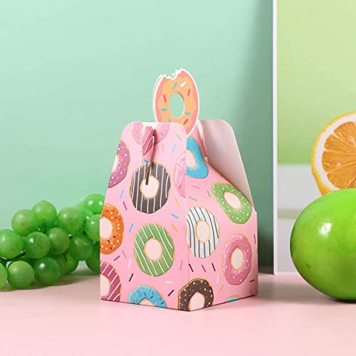 Tomaibaby 50 Pcs Paper Cupcake Boxes individual Cupcake Boxes Storage Box Wedding Cake for Guests (Pink Doughnut)