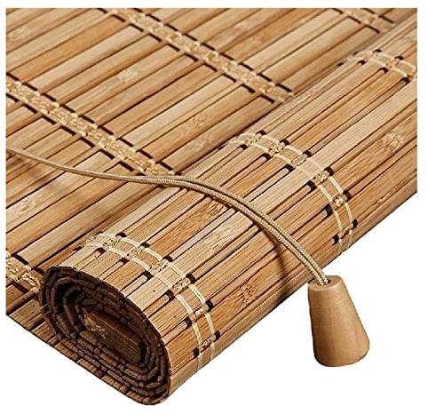 LIJINBO Natural Purple Bamboo Roller Blinds,Home Decoration Blackout Breathable Privacy Roll Up Window Shade,Light Filtering Roller Shades,for Patio,Porch,Doors (Color : Brown, Size : 0.94x2m)