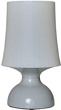 MiniSun | Wireless LED Grey Touch Table Lamp with a White Tapered Shade | Table Lamps, Home Décor & Improvement Essential