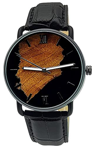 Holzwerk Germany® Designer Herren-Uhr Epoxidharz Natur Holz-Uhr Armband-Uhr Analog Klassisch Quarz-Uhr Braun Schwarz Gold Blau Grün mit Epoxid Harz Zifferblatt (Schwarz.)