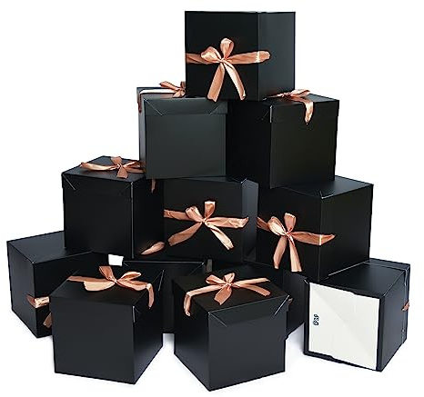GP SUP Geschenkbox mit Deckel und Band, 12 Stück, 15x15x15cm | Geeignet für Geschenke,Geburtstage,Jubiläen,Weihnachten, Hochzeiten,Valentinstag,Feiertage und Neujahrsgeschenkboxen