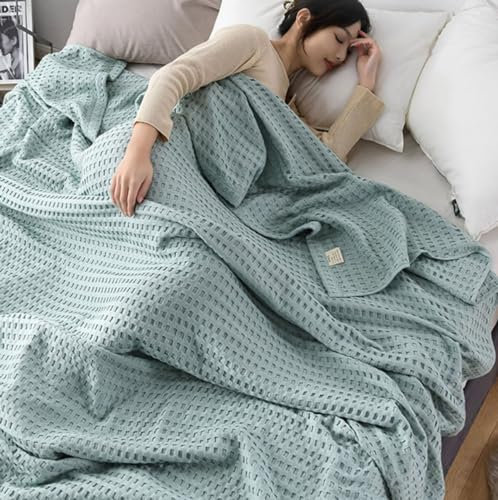 Premium Tagesdecke Kuscheldecke 100% Baumwolle 150 x 200 cm Gestrickte Strickdecke Sofadecke Baumwolldecke Sofaüberwurf Bettüberwurf