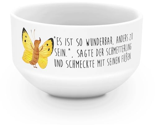 Mr. & Mrs. Panda dessertschale Schmetterling Zitronenfalter - Geschenk, schale, reisschale, Tiermotive, Anders, Besonders, Müslischale, Fakt, Liebe, Schüssel, suppenbowl, Aussenseiter, Obstschale