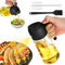 SUWMUWFU Oil Sprayer for Cooking 2 in 1, Oil Spray for Hot Air Fryer 500ml, Oil Sprayer for Cooking Oil with Silicone Brush and Bottle Brush, Oil Spray Bottle Glass for Cooking, Baking,Salad (Black)