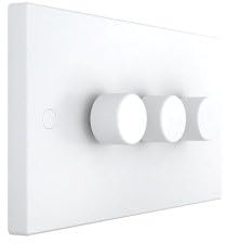 Socket Warehouse White 250W 3 Gang 1 Way Dimmer Switch - White Plastic