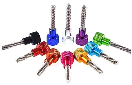 Handdrehschraube, Rändelmuttern, 5 Stück, Aluminium-Rändelschraube, M6, Aluminium-Rändelkopf, Edelstahl-Handrändelschrauben, Rot, M6 x 30 mm (Farbe: einfarbig, Größe: M6 x 45 mm)